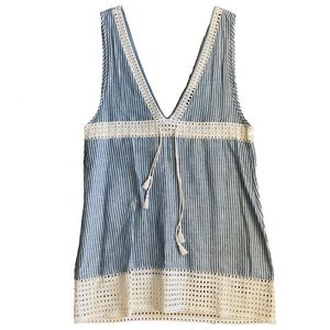 J. Crew Blue & White Stripe Beach Cover Up